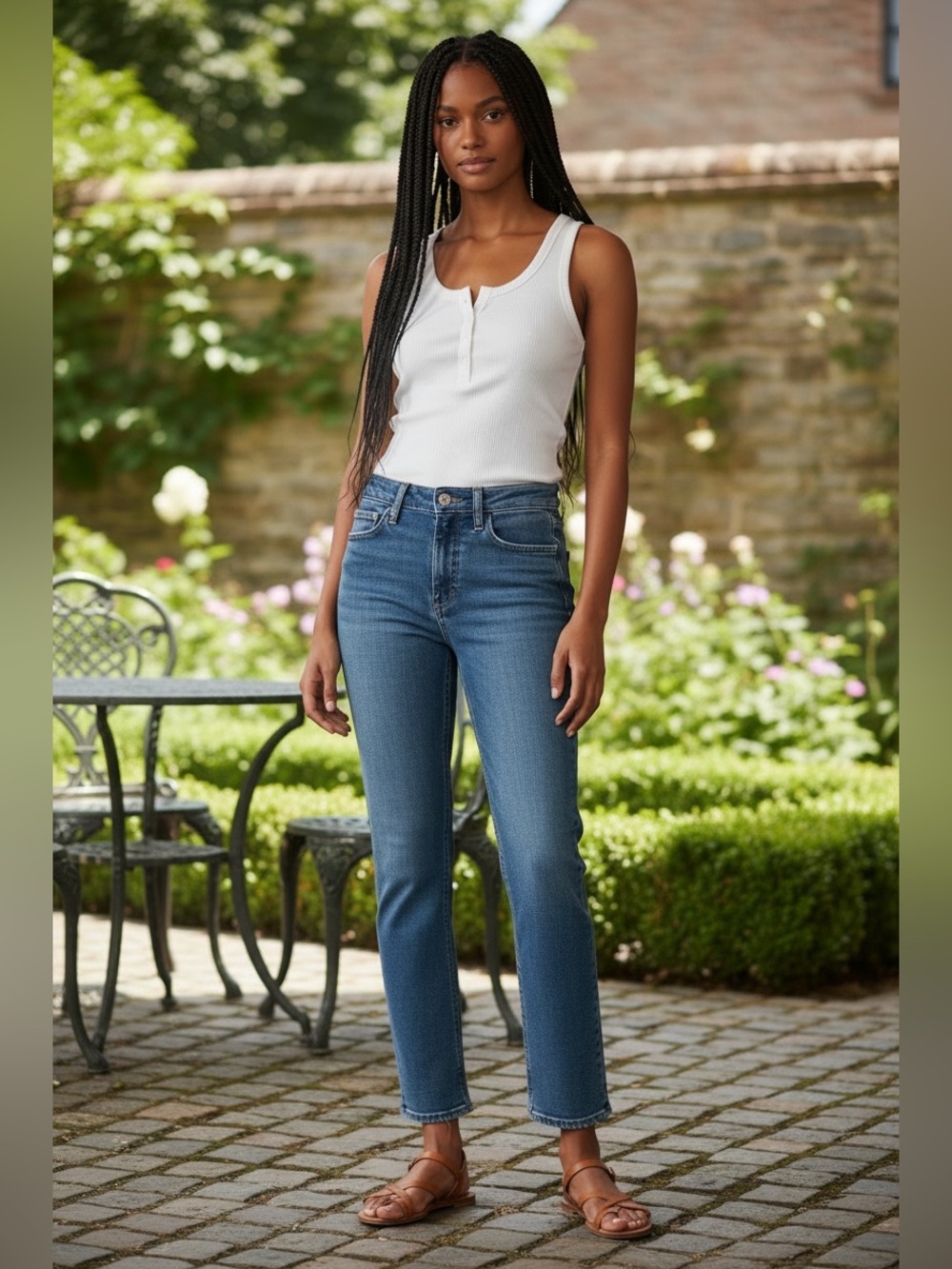 PAIGE Cindy High-Rise Ankle Slim Straight Jeans Sz 29 Boho Minimalist Sz 28